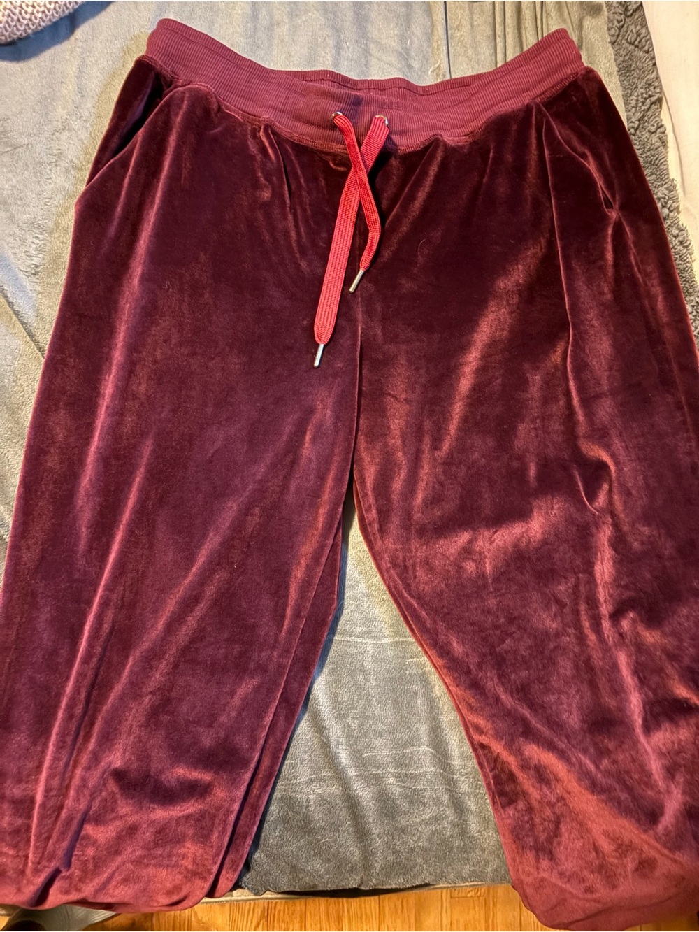 LuLaRoe Burgundy Velvet Jogger Pants